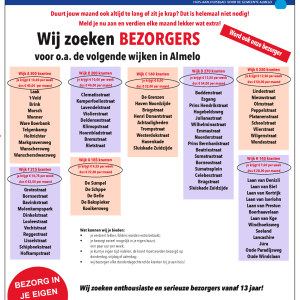Bezorgers voor Hallo Almelo gezocht